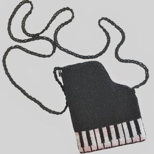 Beaded Grand Piano Mini Cross Body Bag
